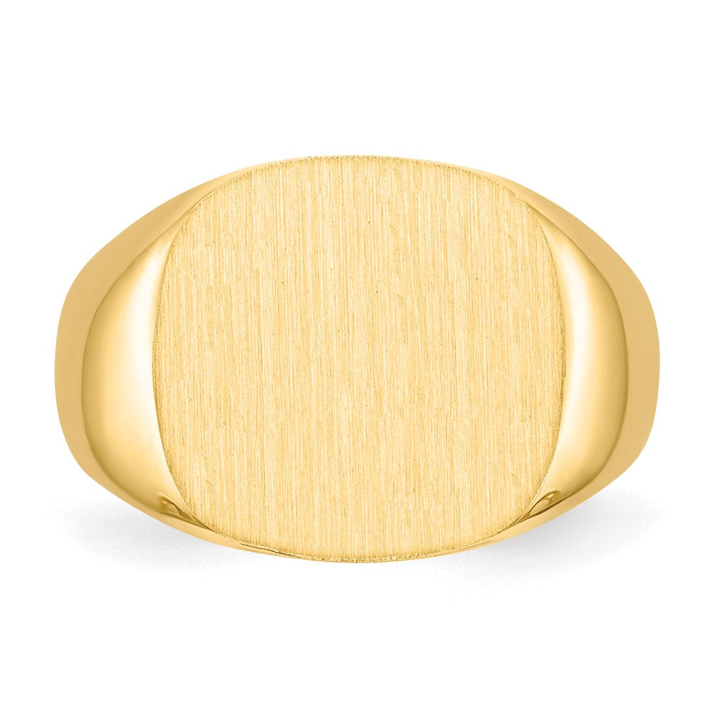 14K Yellow Gold 15.5x15.0mm Open Back Men's Signet Ring