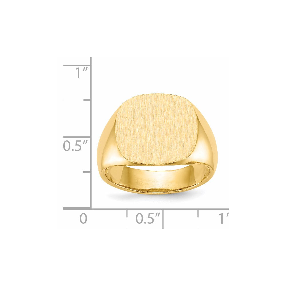 14K Yellow Gold 15.5x15.0mm Open Back Men's Signet Ring