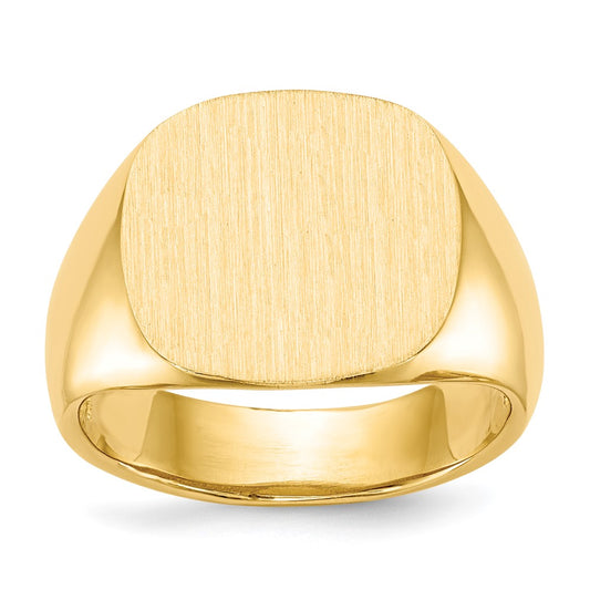 14K Yellow Gold 15.5x15.0mm Open Back Men's Signet Ring