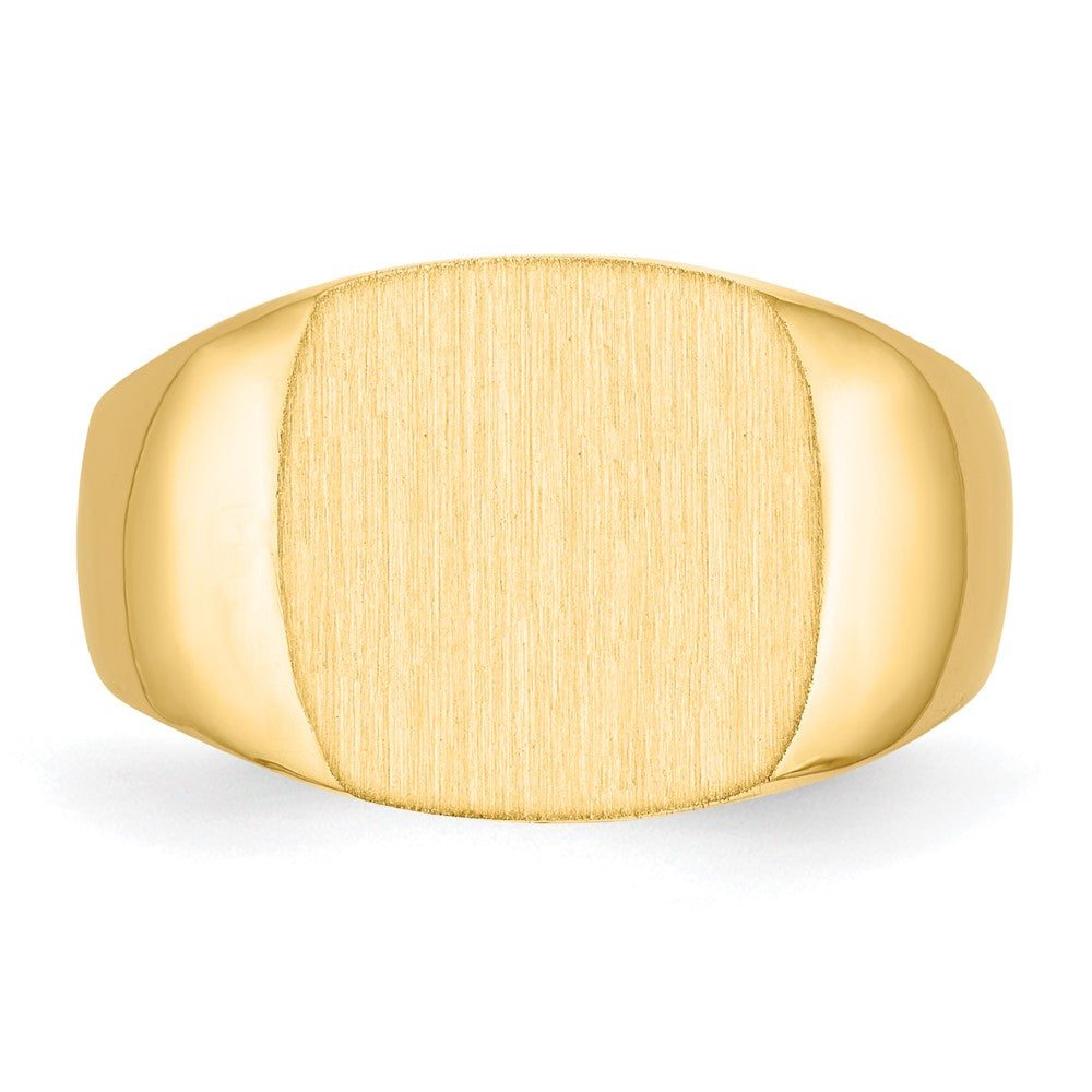 14K Yellow Gold 12.0x13.0mm Closed Back Men's Signet Ring