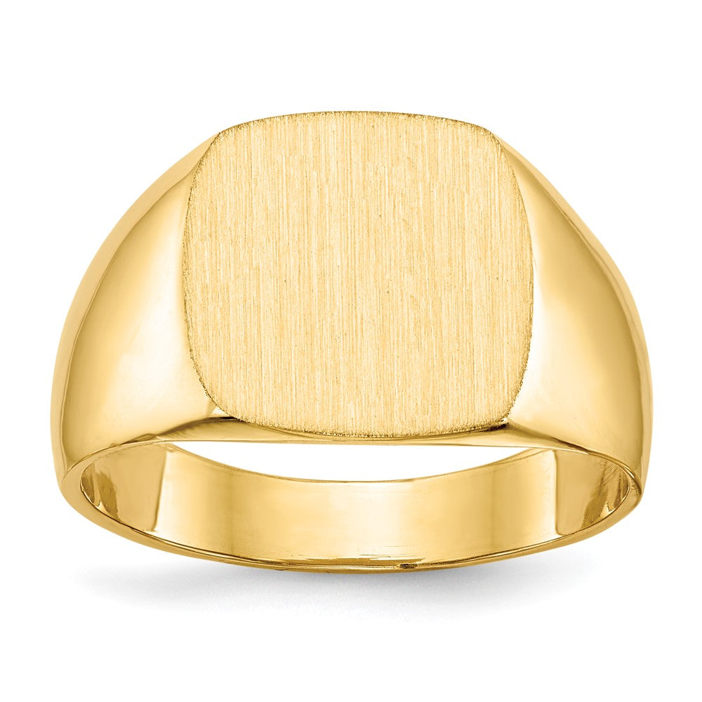 14K Yellow Gold 12.0x13.0mm Closed Back Men's Signet Ring