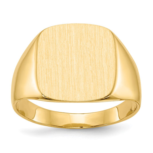 14K Yellow Gold 15.0x13.5mm Closed Back Men's Signet Ring