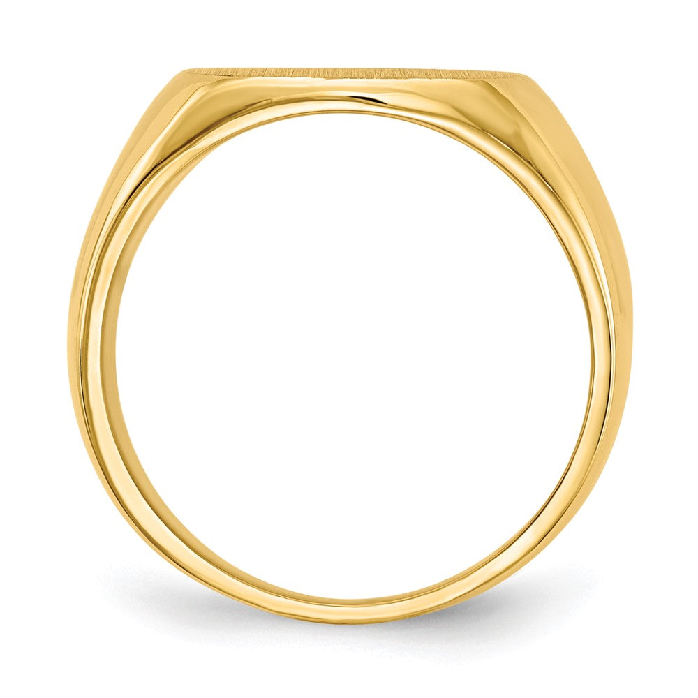 14K Yellow Gold 15.5x14.0mm Closed Back Men's Signet Ring