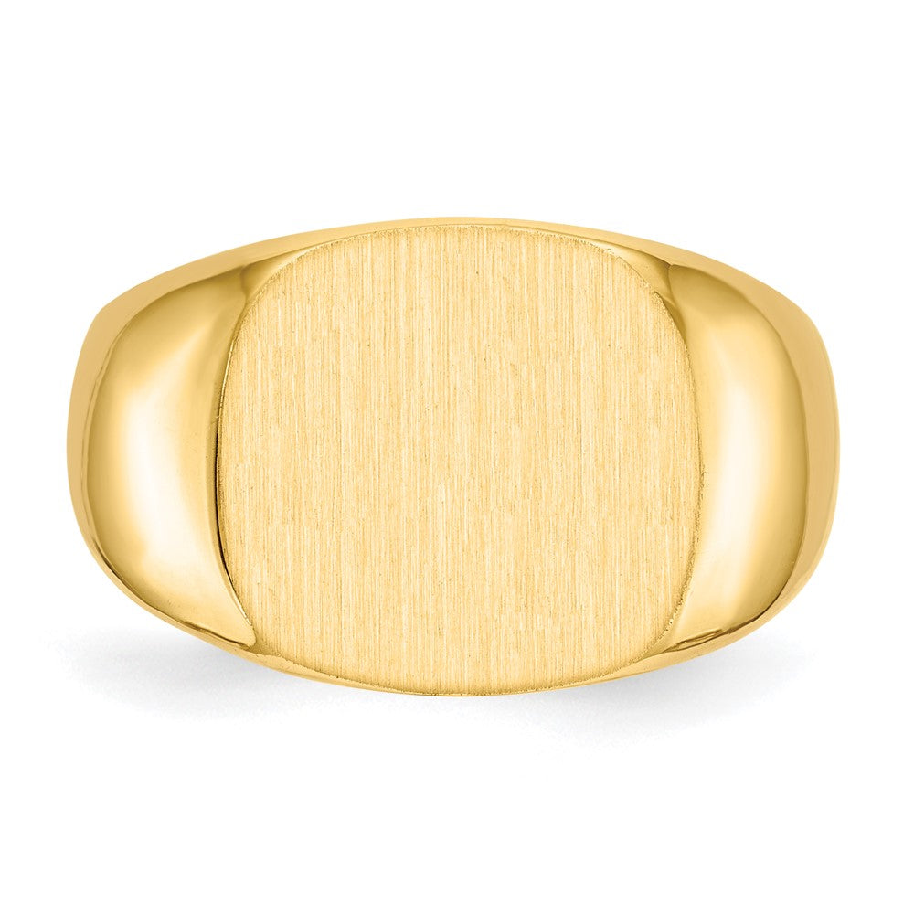 14K Yellow Gold 15.5x14.0mm Closed Back Men's Signet Ring