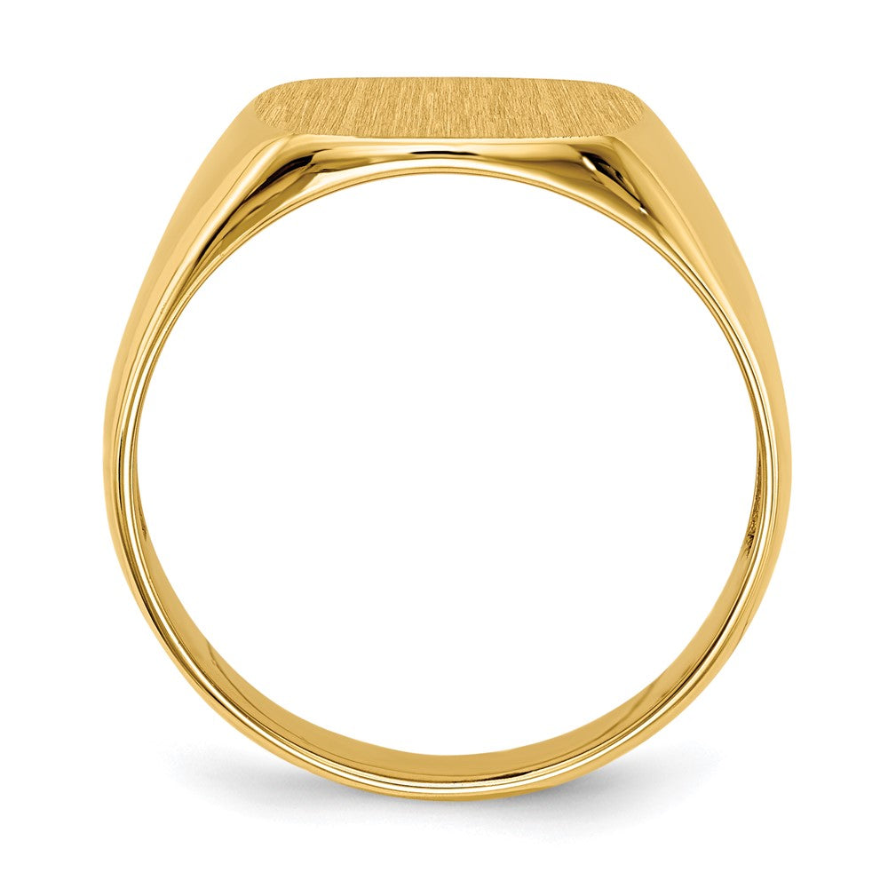 14K Yellow Gold 12.5x12.5mm Open Back Men's Signet Ring