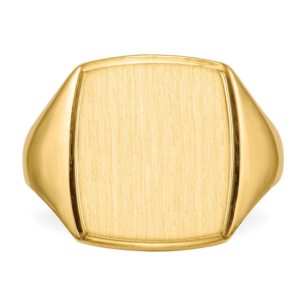 14K Yellow Gold 14.5x13.0mm Closed Back Mens Signet Ring