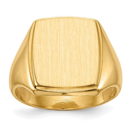 14K Yellow Gold 14.5x13.0mm Closed Back Mens Signet Ring