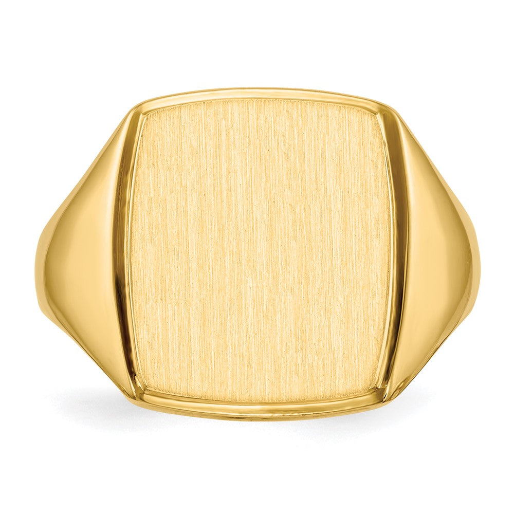 14K Yellow Gold 14.5x13.0mm Open Back Mens Signet Ring