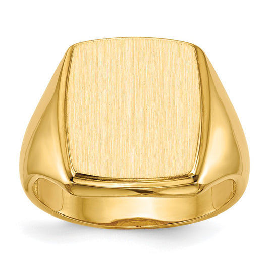 14K Yellow Gold 14.5x13.0mm Open Back Mens Signet Ring