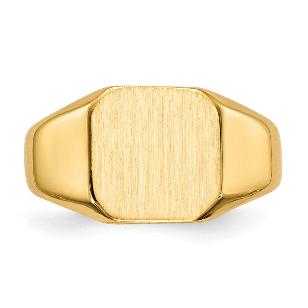 14K Yellow Gold 9.5x9.5mm Closed Back Signet Ring
