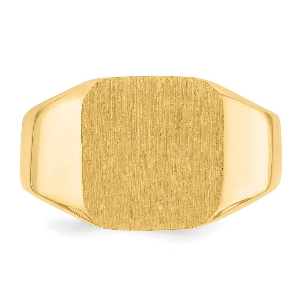 14K Yellow Gold 13.0x12.0mm Closed Back Men's Signet Ring