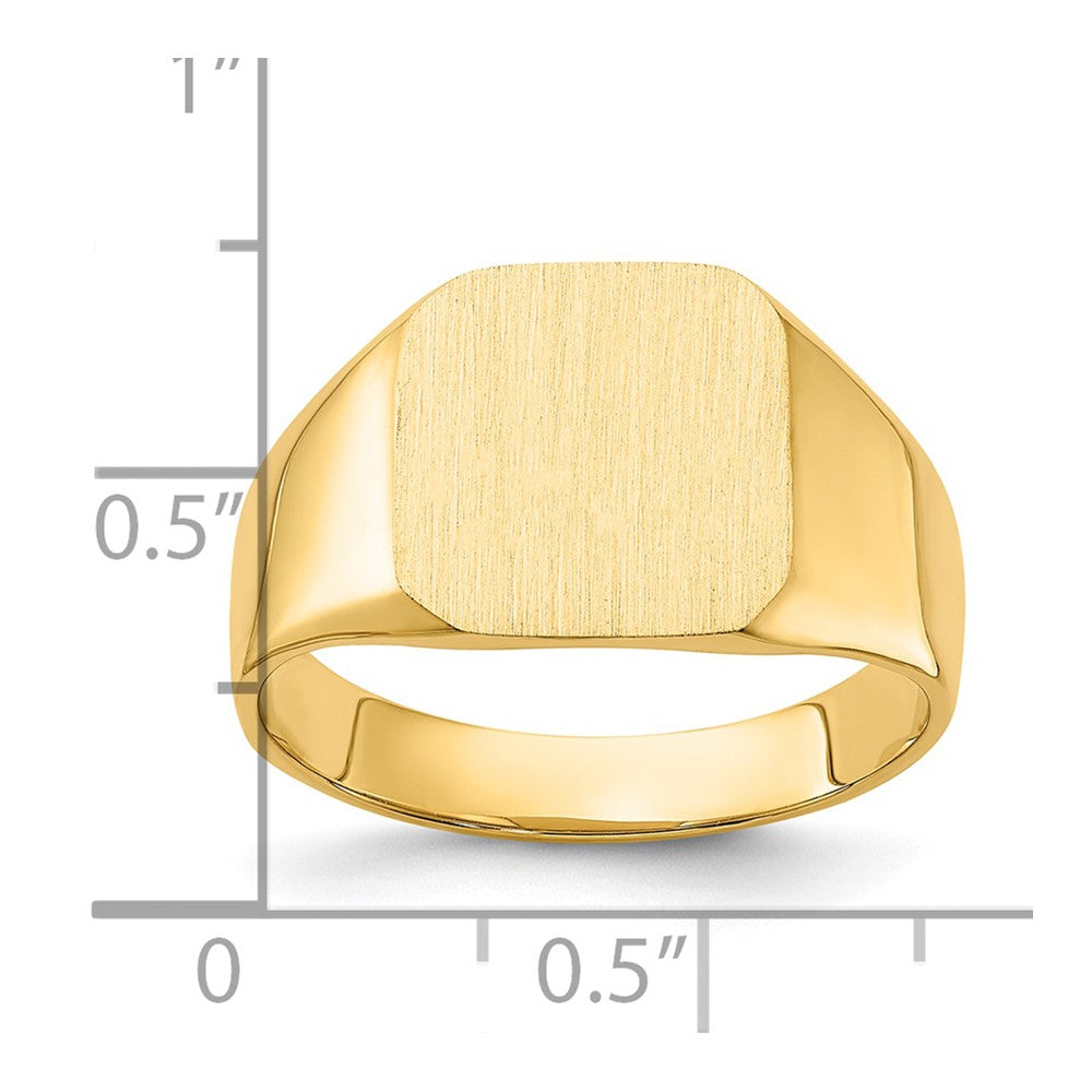 14K Yellow Gold 13.0x12.0mm Closed Back Men's Signet Ring