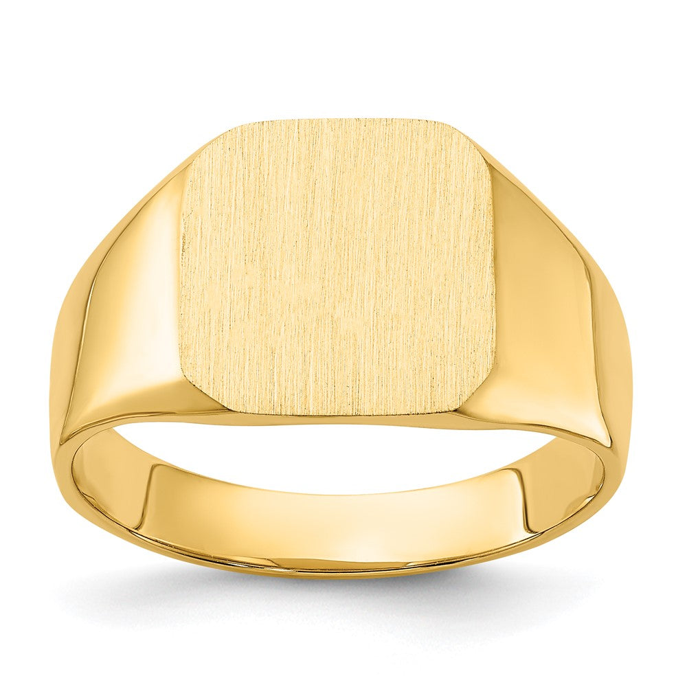 14K Yellow Gold 13.0x12.0mm Closed Back Men's Signet Ring