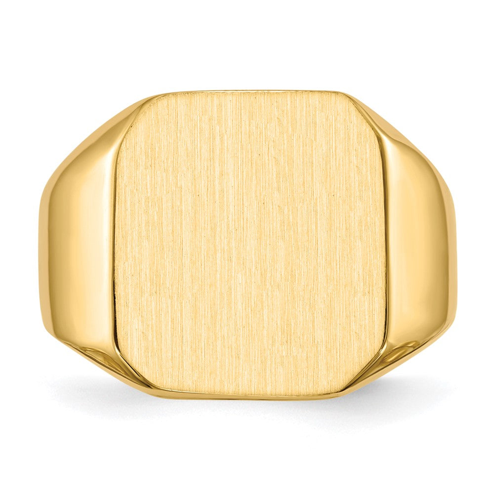 14K Yellow Gold 17.0x15.0mm Closed Back Men's Signet Ring