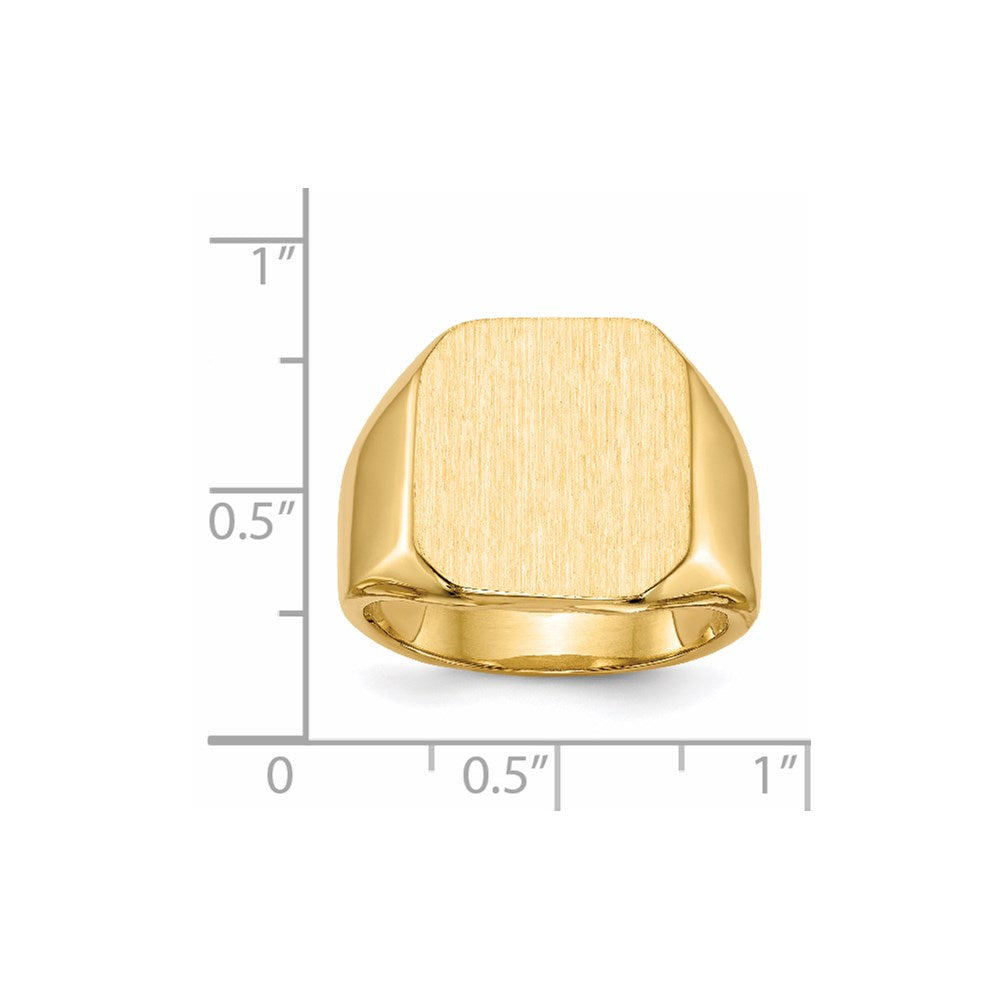 14K Yellow Gold 17.0x15.0mm Closed Back Men's Signet Ring