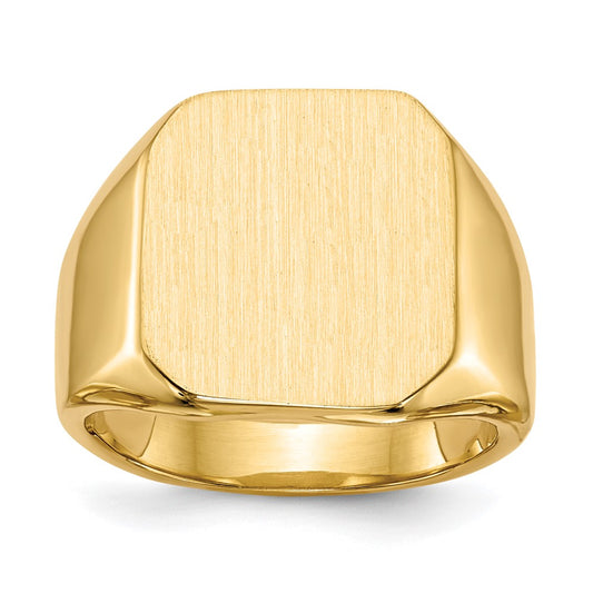 14K Yellow Gold 17.0x15.0mm Closed Back Men's Signet Ring