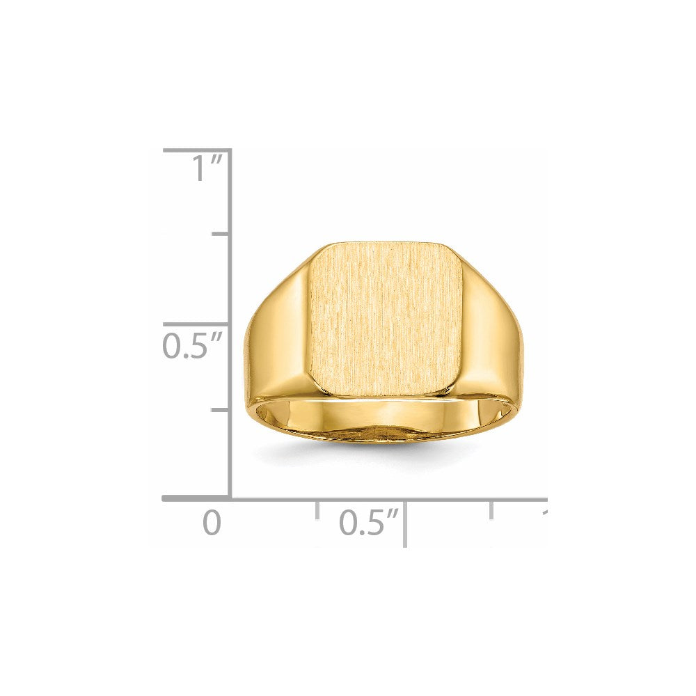 14K Yellow Gold 13.0x12.5mm Open Back Men's Signet Ring