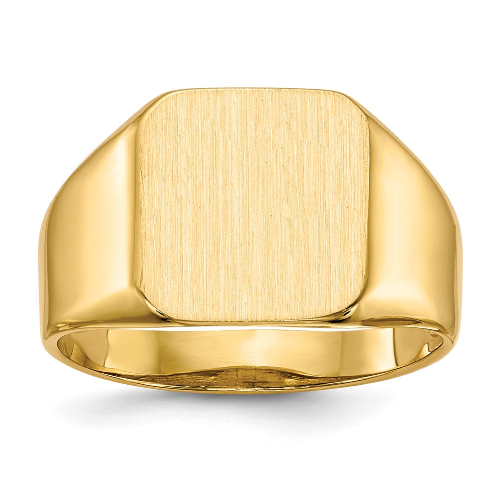 14K Yellow Gold 13.0x12.5mm Open Back Men's Signet Ring