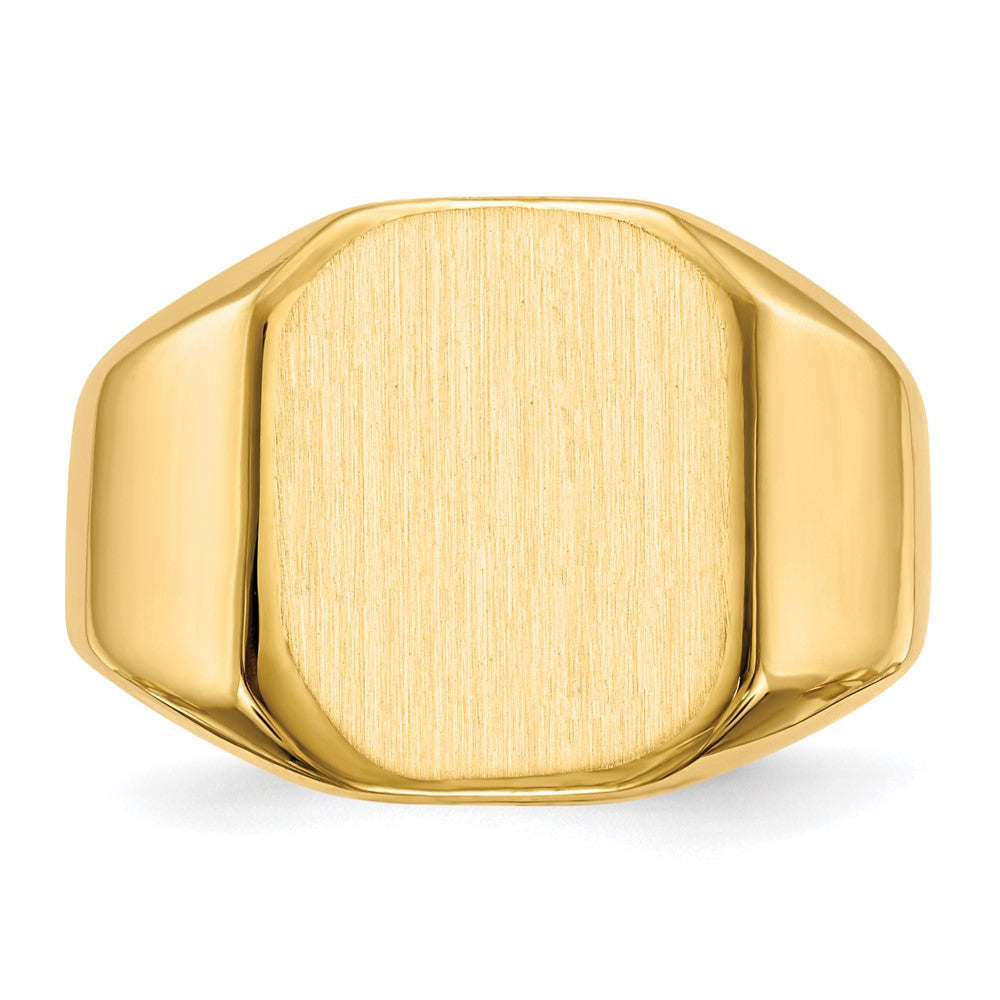 14K Yellow Gold 15.5x13.0mm Open Back Mens Signet Ring