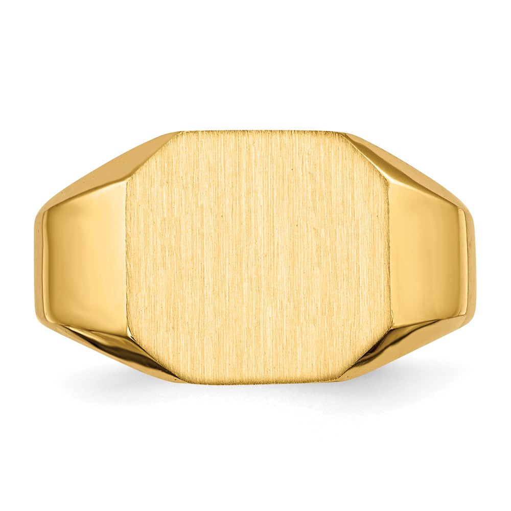 14K Yellow Gold 12.5x11.0mm Open Back Signet Ring