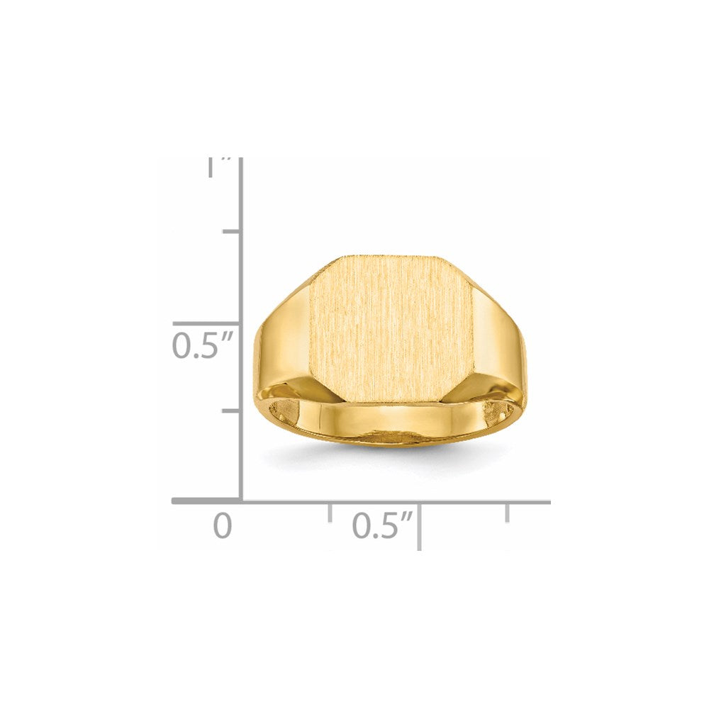 14K Yellow Gold 12.5x11.0mm Open Back Signet Ring