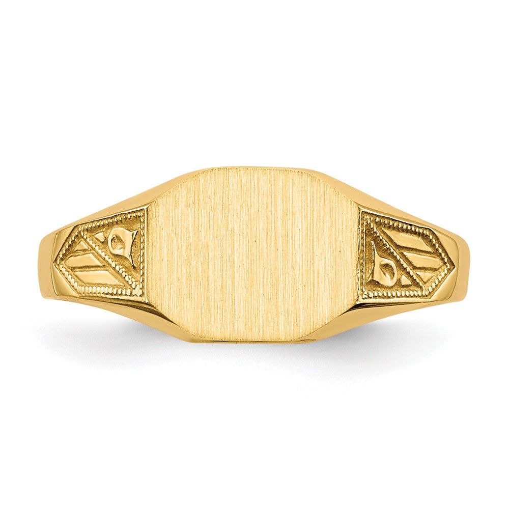 14K Yellow Gold 7.0x8.5mm Closed Back Signet Ring