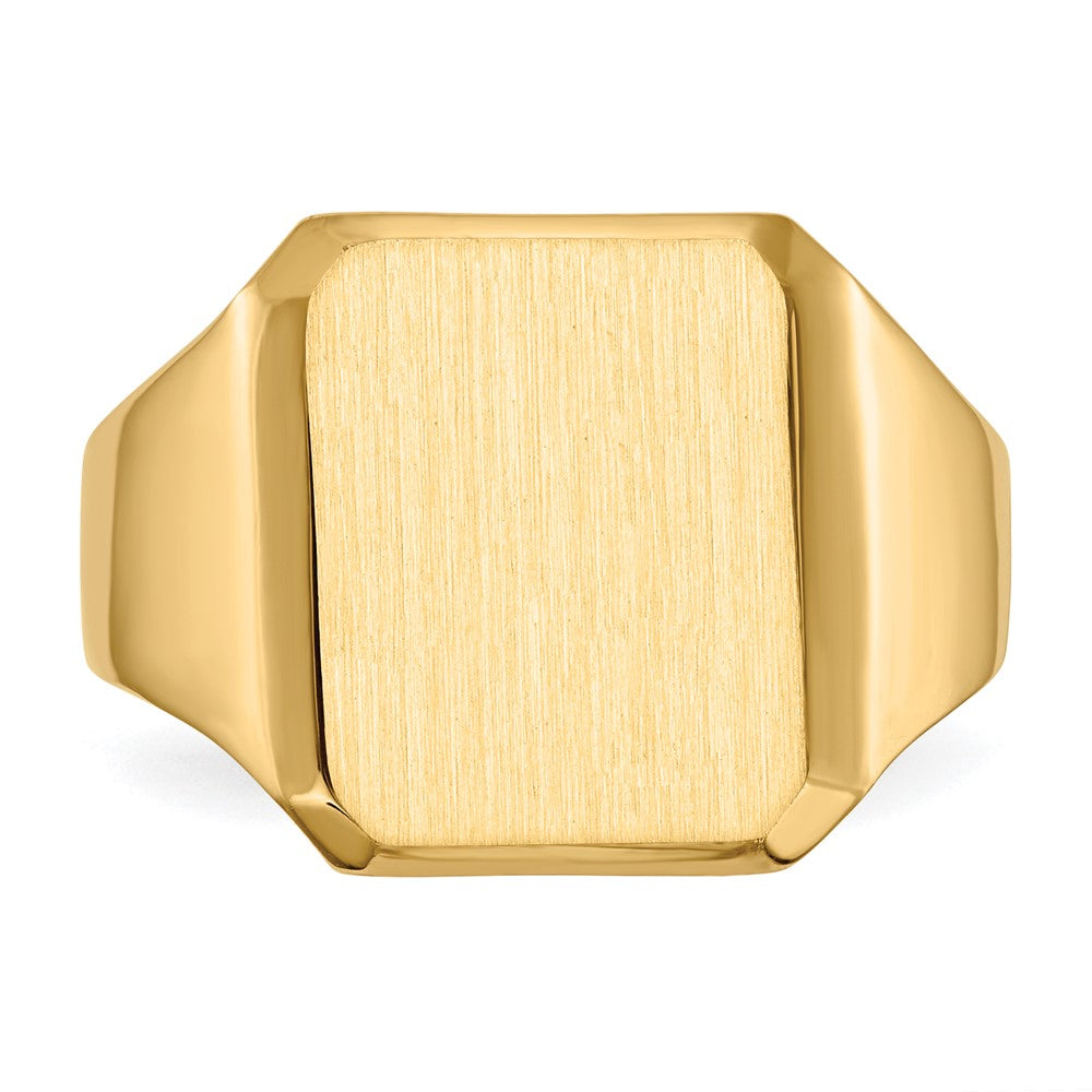 14K Yellow Gold 15.0x12.5mm Closed Back Men's Signet Ring