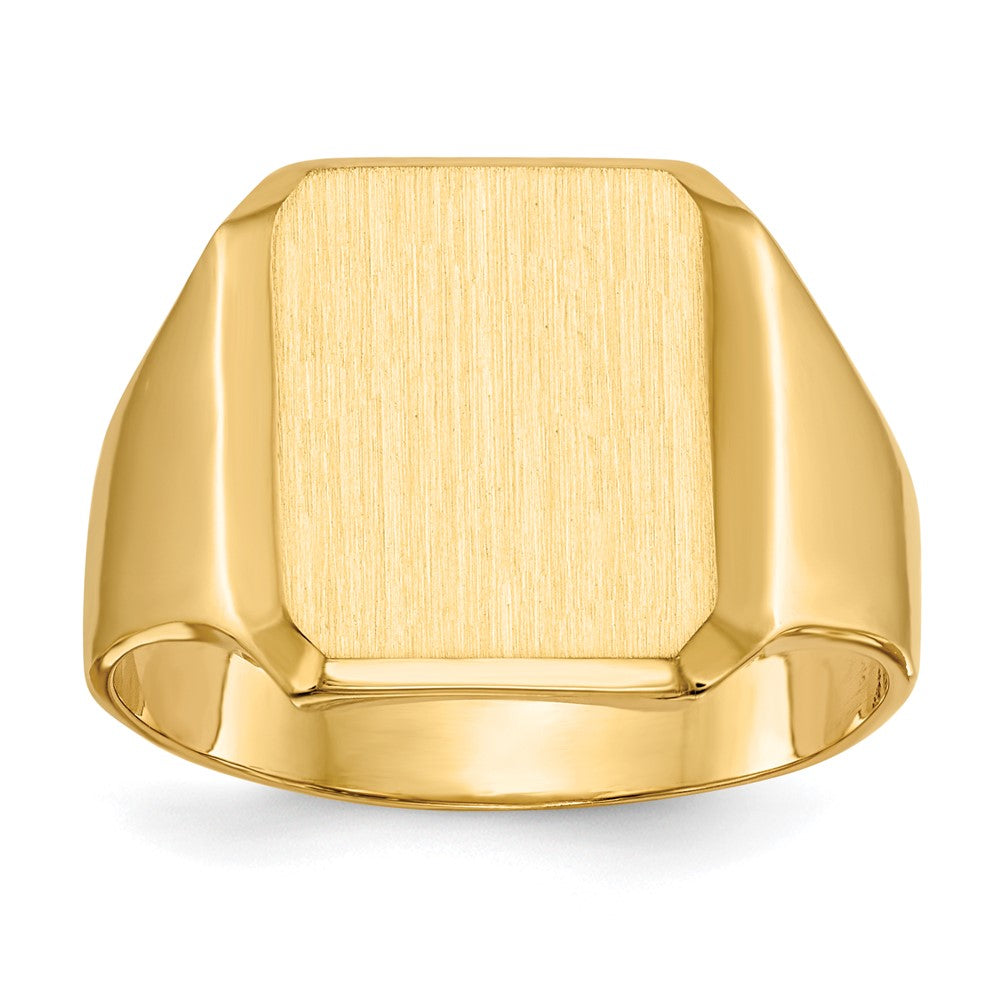 14K Yellow Gold 15.0x12.5mm Closed Back Men's Signet Ring