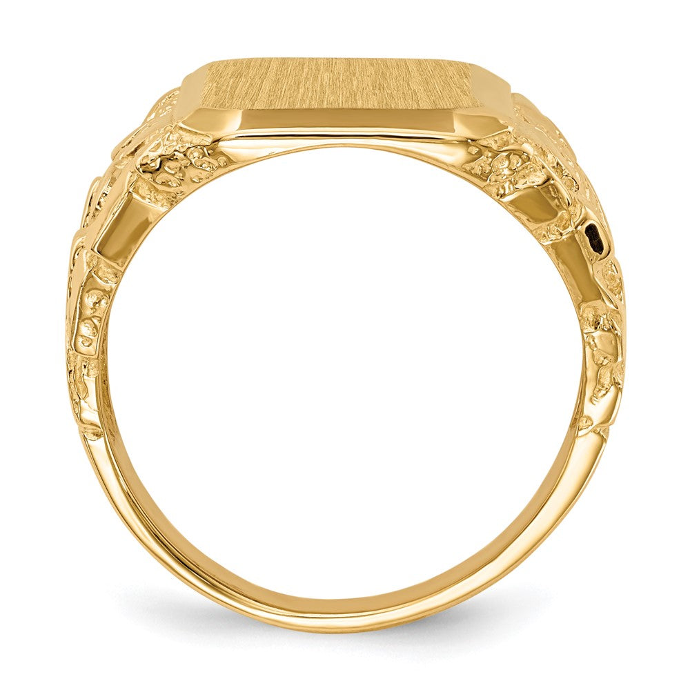 14K Yellow Gold 14 x 15 mm Open Back Men's Signet Ring