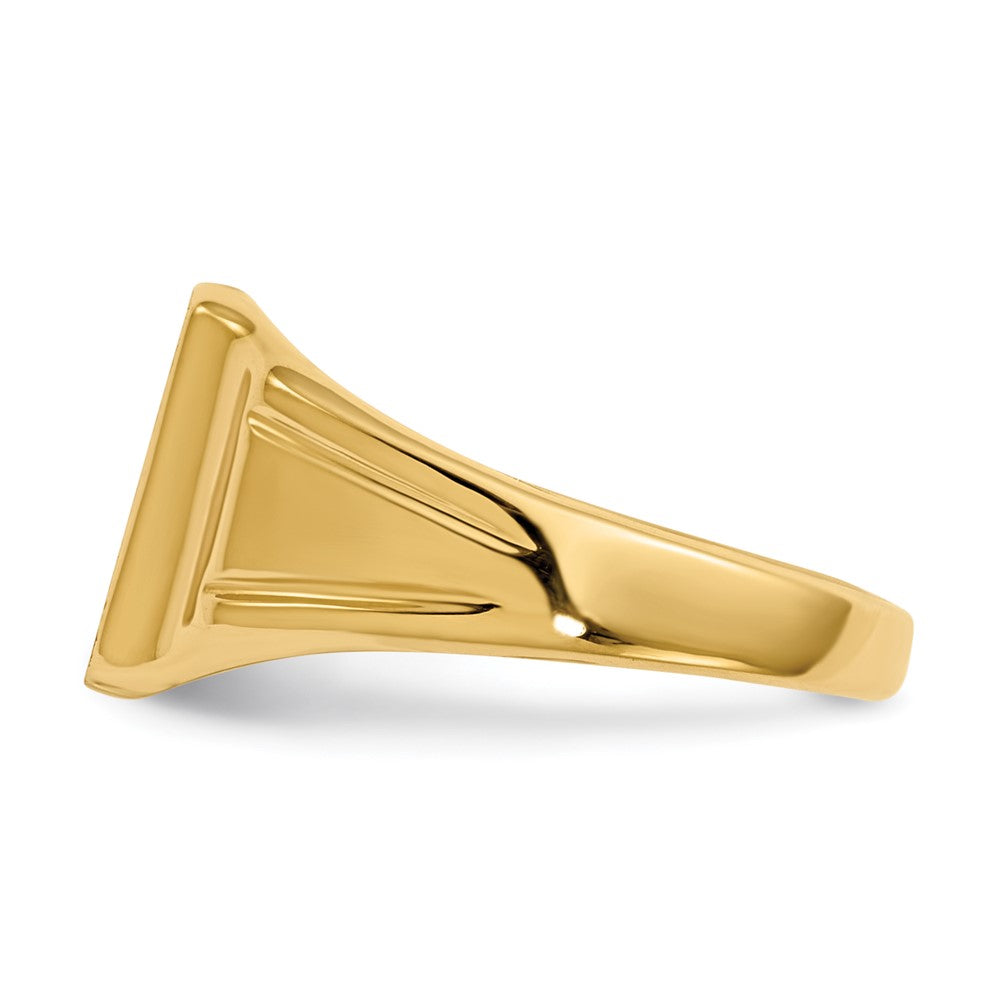 14K Yellow Gold 9.5x8.5mm Closed Back Signet Ring