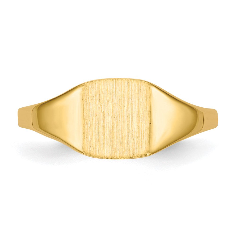 14K Yellow Gold 6.5x7.0mm Closed Back Signet Ring