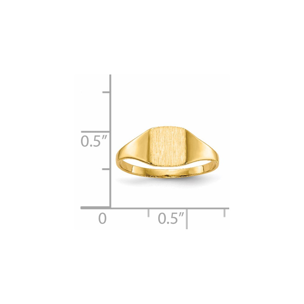 14K Yellow Gold 6.5x7.0mm Closed Back Signet Ring