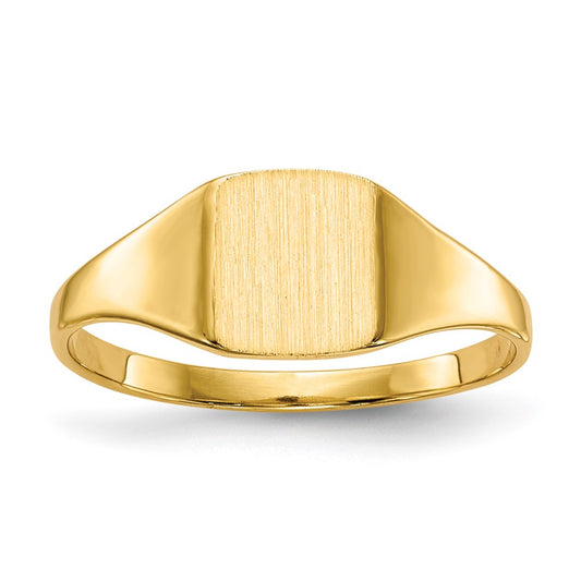 14K Yellow Gold 6.5x7.0mm Closed Back Signet Ring