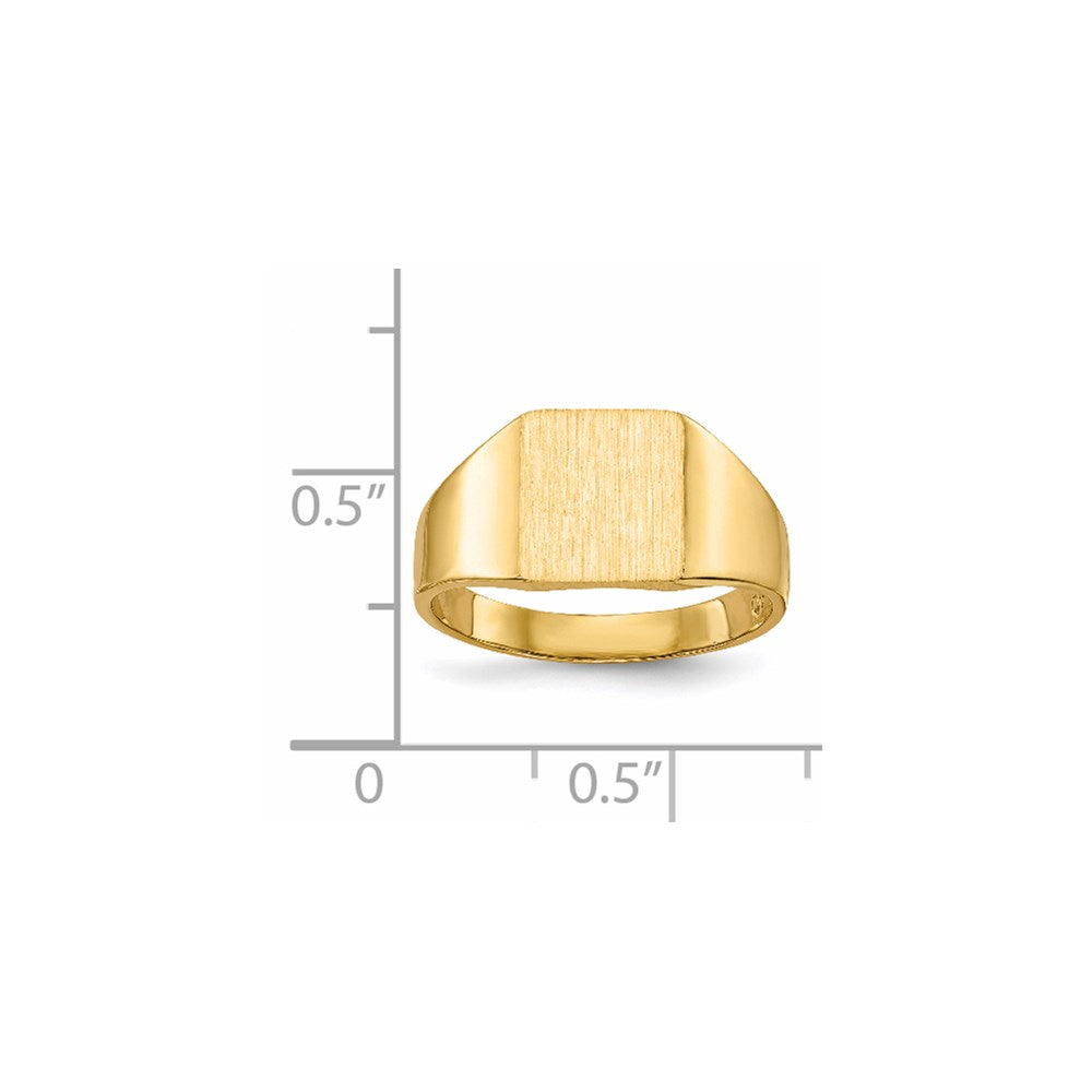 14K Yellow Gold 9.0x8.5mm Closed Back Signet Ring