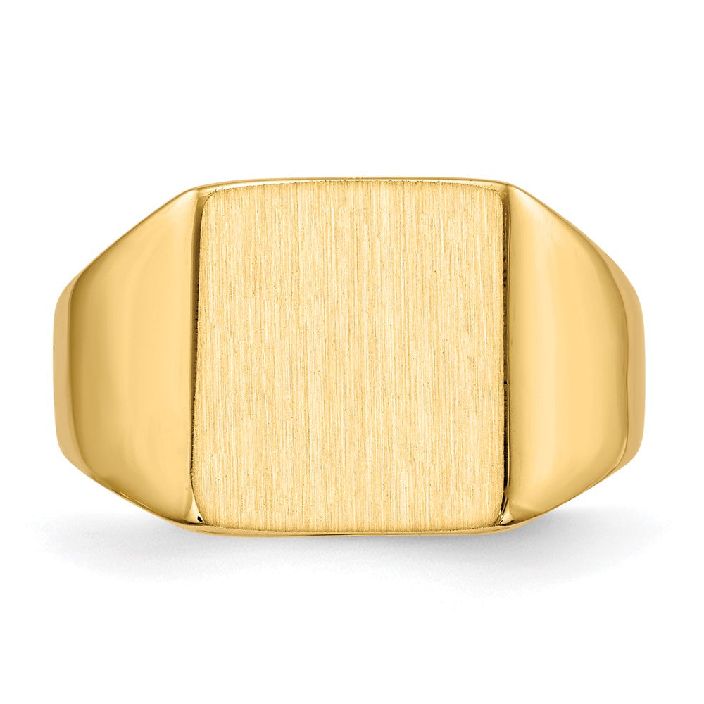 14K Yellow Gold 11.5x11.0mm Closed Back Signet Ring