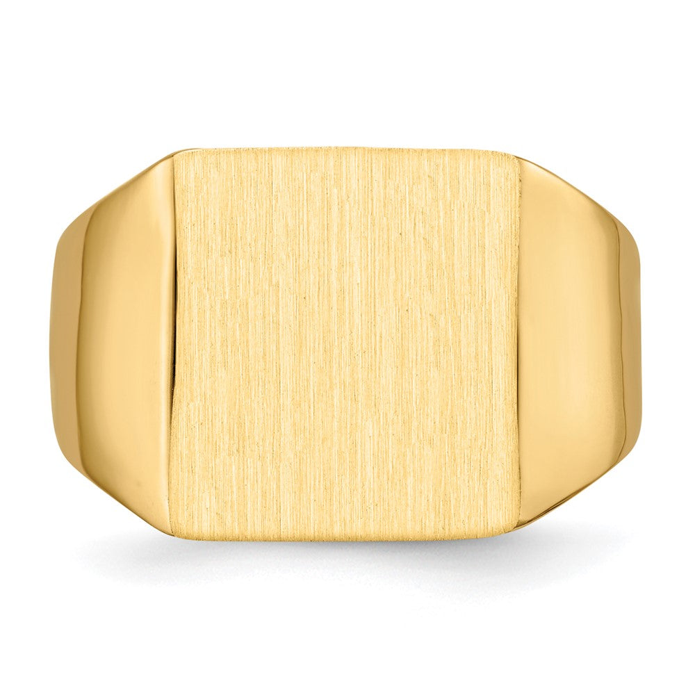 (Custom Order 10gm Olga Gerasymiv) 14K Yellow Gold 13.0x12.0mm Closed Back Mens Signet Ring