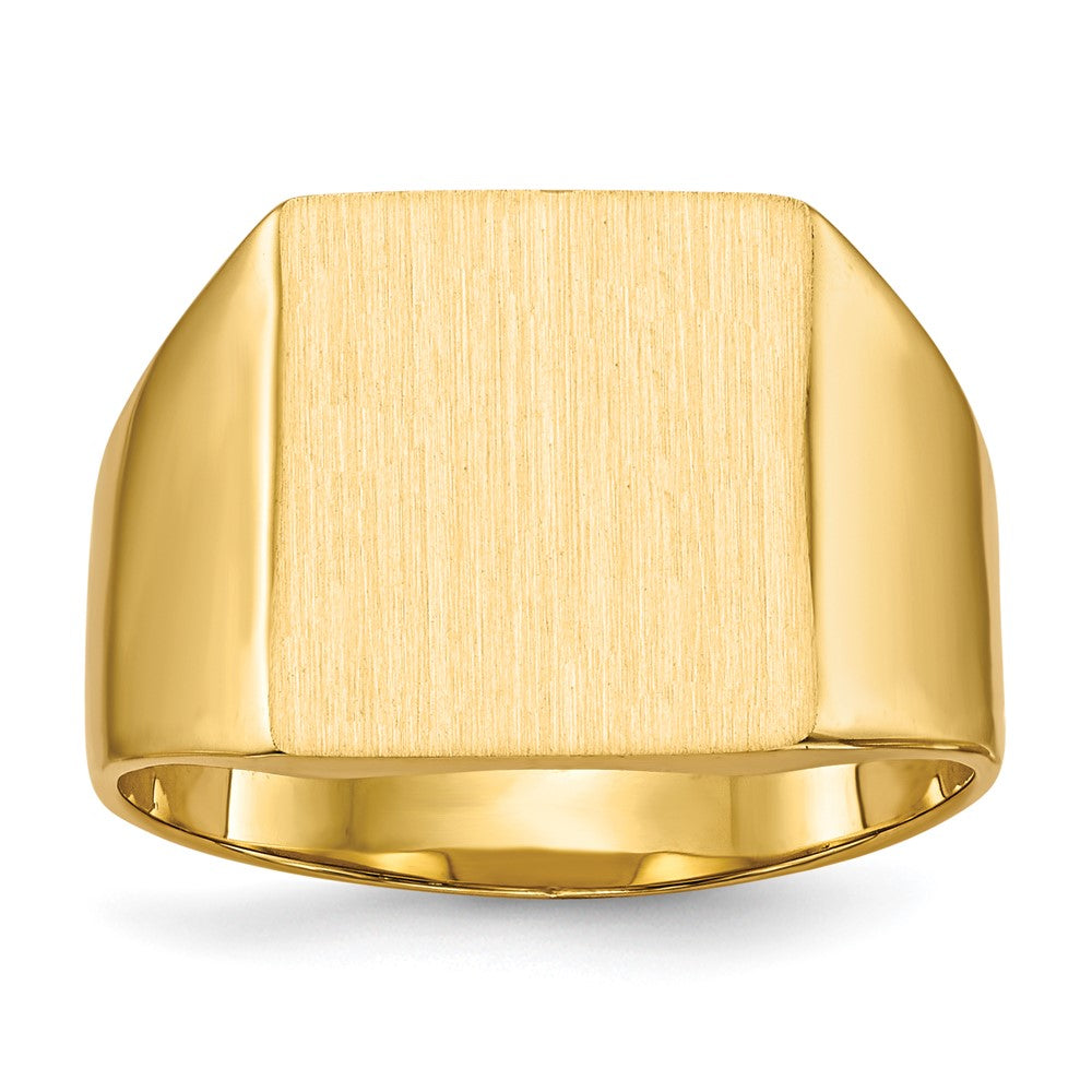 (Custom Order 10gm Olga Gerasymiv) 14K Yellow Gold 13.0x12.0mm Closed Back Mens Signet Ring