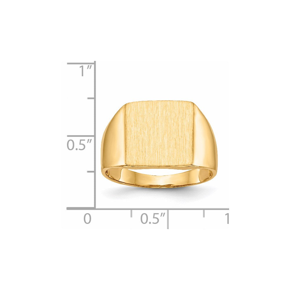 14K Yellow Gold 13.0x13.0mm Open Back Men's Signet Ring