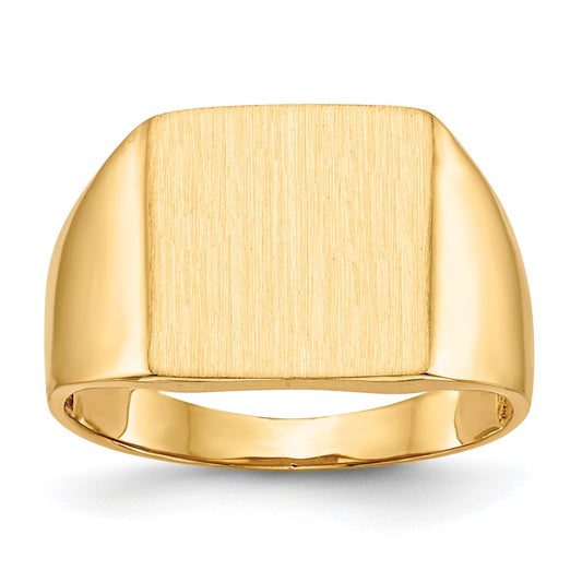 14K Yellow Gold 13.0x13.0mm Open Back Men's Signet Ring