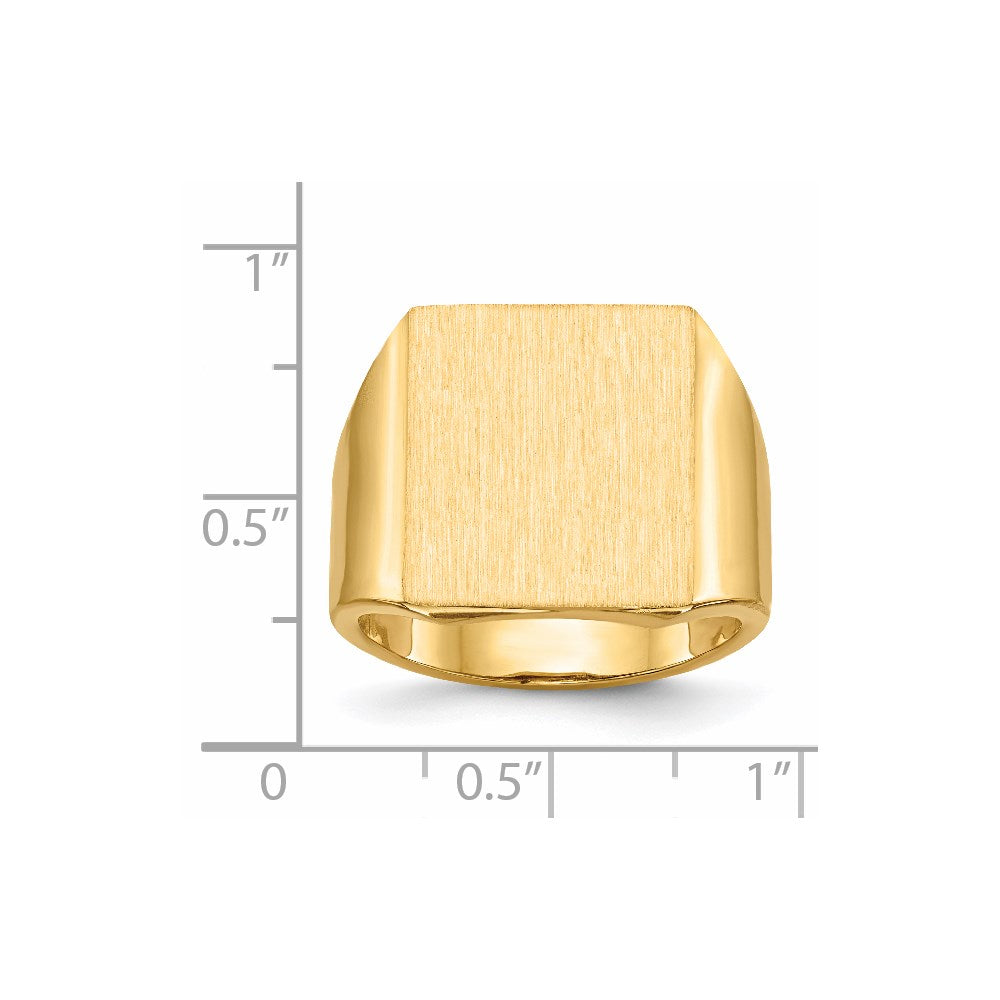 14K Yellow Gold 17.5x15.0mm Open Back Mens Signet Ring