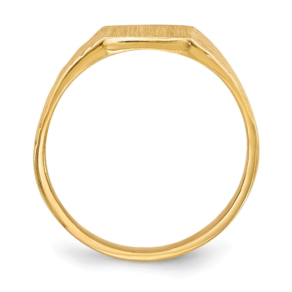 14K Yellow Gold 8.0x6.0mm Closed Back Child's Signet Ring