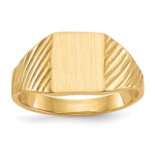 14K Yellow Gold 8.0x6.0mm Closed Back Child's Signet Ring