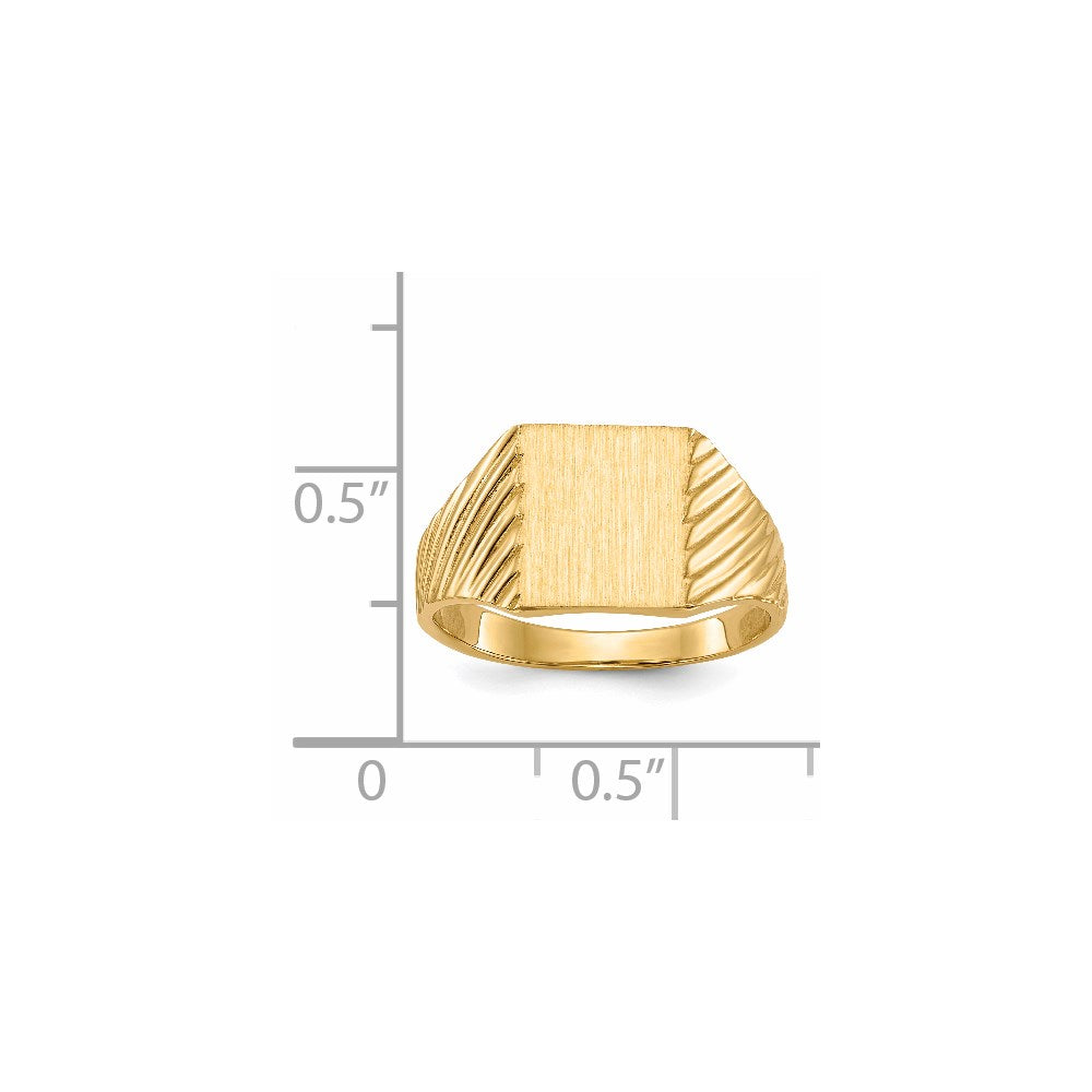 14K Yellow Gold 9.5x8.0mm Closed Back Signet Ring