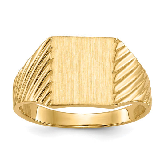 14K Yellow Gold 9.5x8.0mm Closed Back Signet Ring