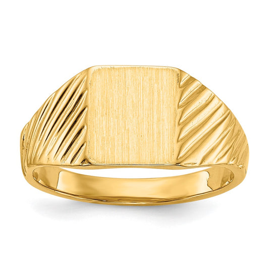 14K Yellow Gold 8.5x7.0mm Open Back Child's Signet Ring