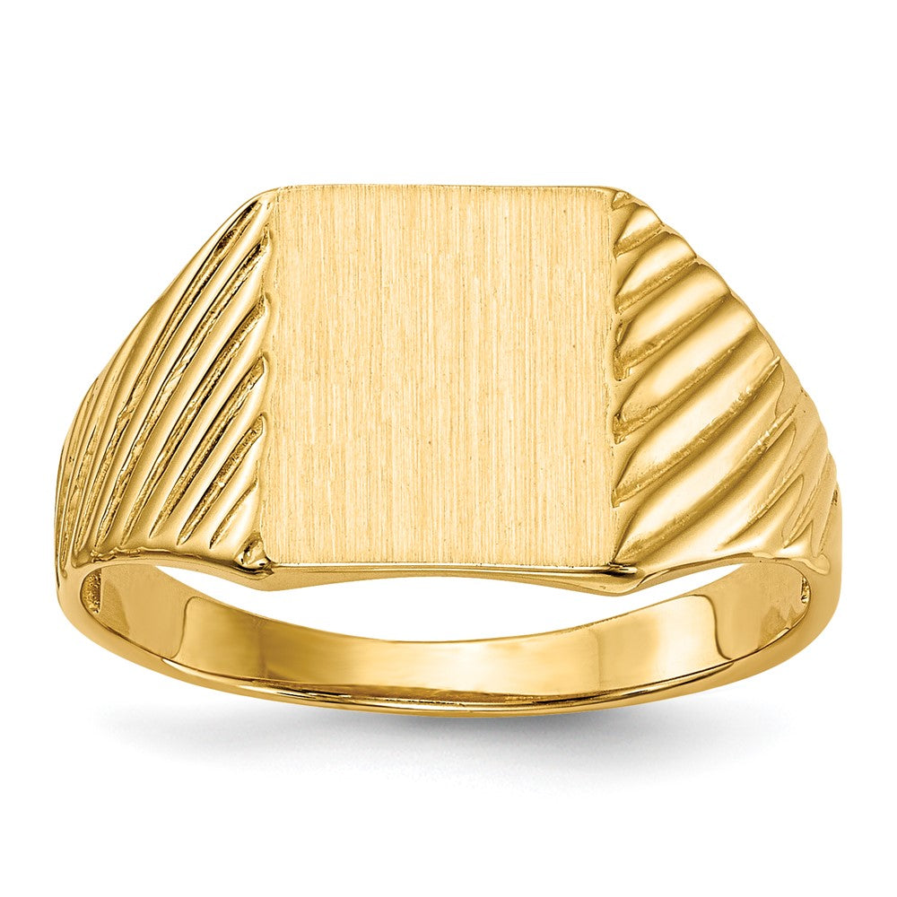 14K Yellow Gold 9.5x8.0mm Open Back Signet Ring