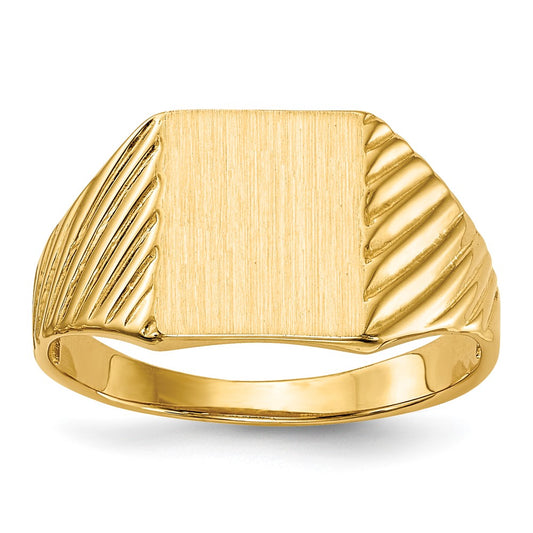 14K Yellow Gold 9.5x8.0mm Open Back Signet Ring