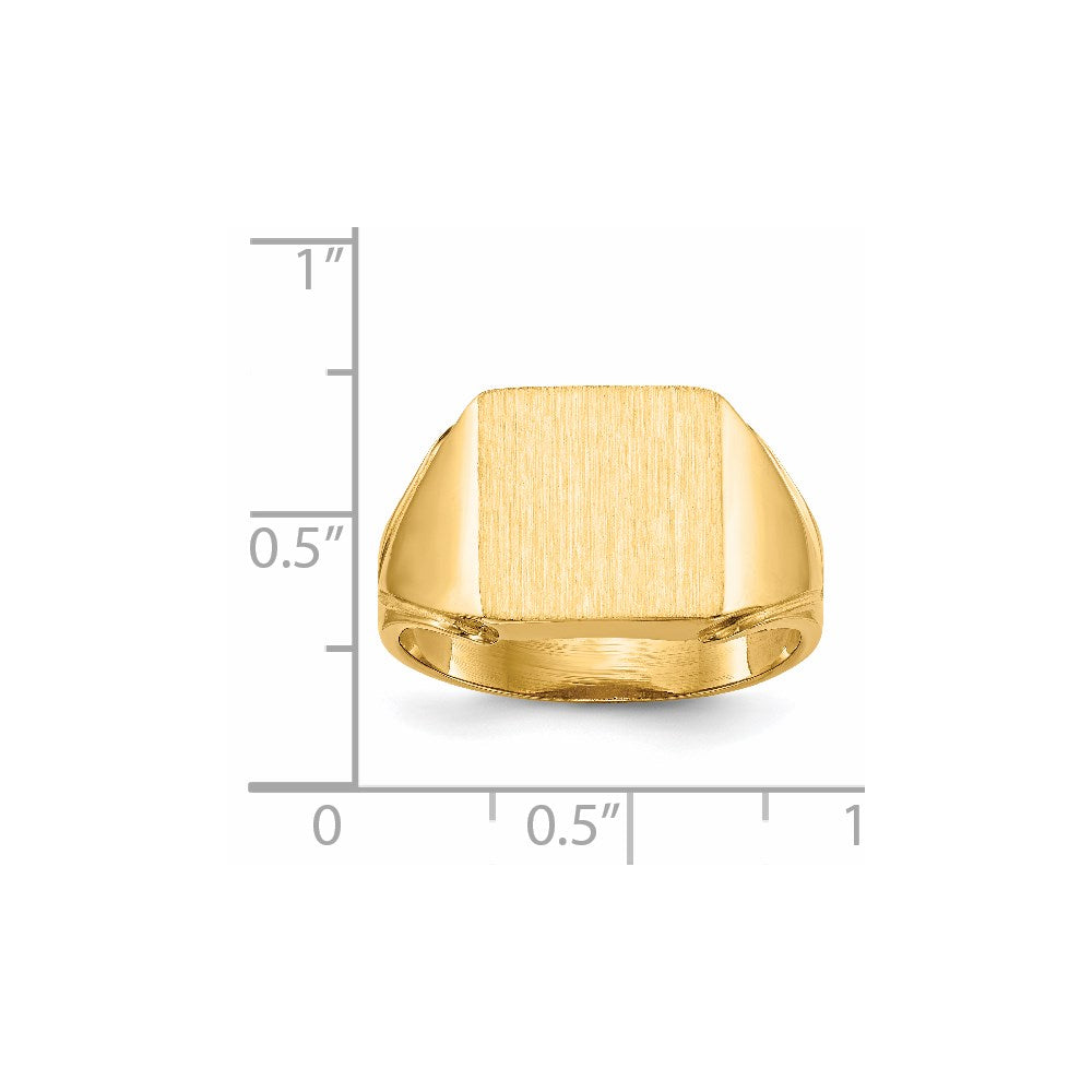 14K Yellow Gold 12.0x12.0mm Open Back Men's Signet Ring