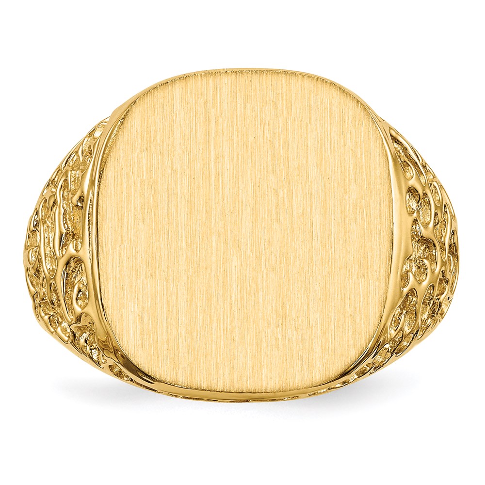 14K Yellow Gold 17.5x16.5mm Open Back Men's Signet Ring