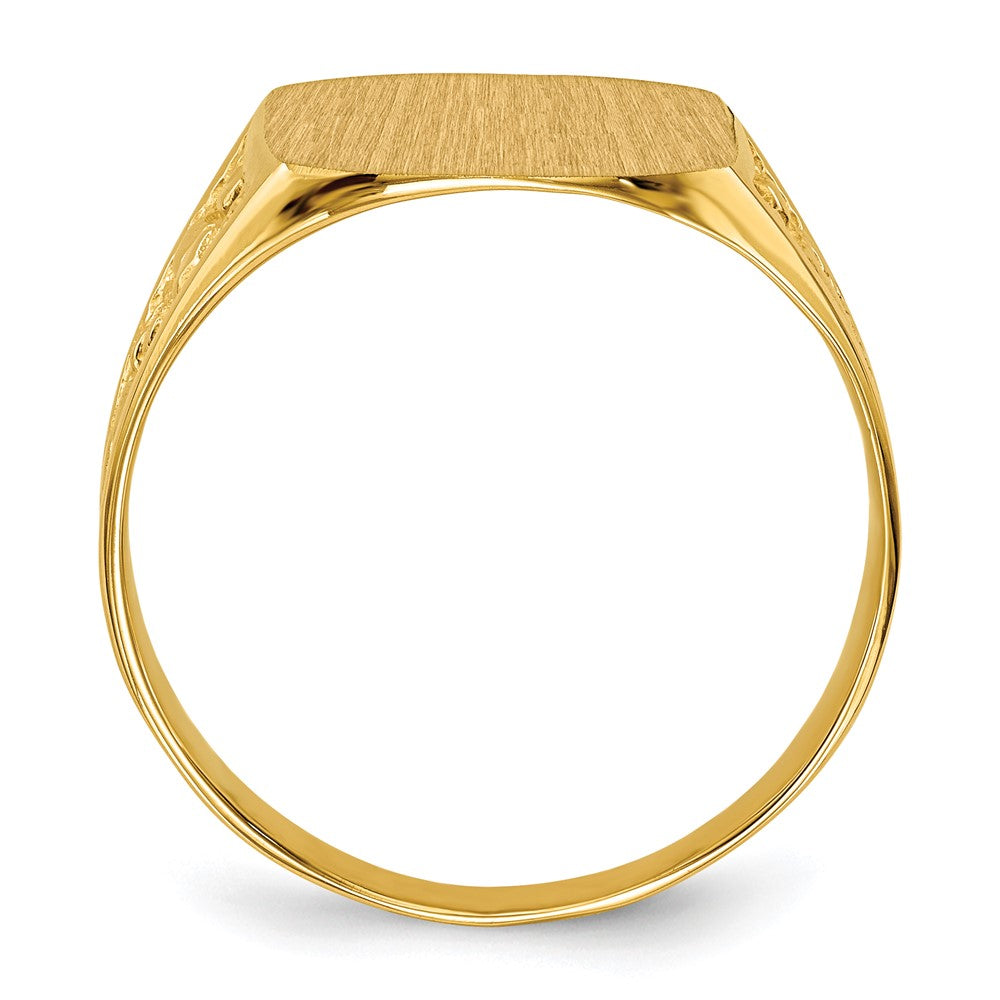 14K Yellow Gold 14.0x14.0mm Closed Back Men's Signet Ring